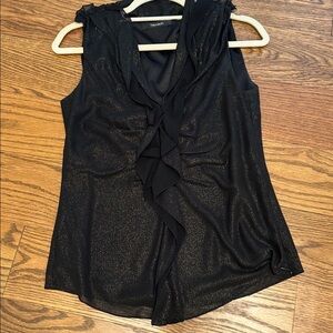 Tahari NWOT dressy lined blouse with black w/gold metallic sheen fabric S Petite